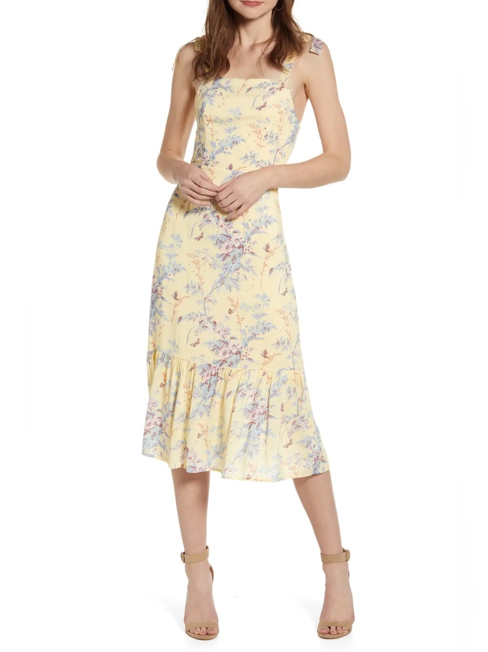 PAIGE Tolucah Floral Midi Sundress Yellow